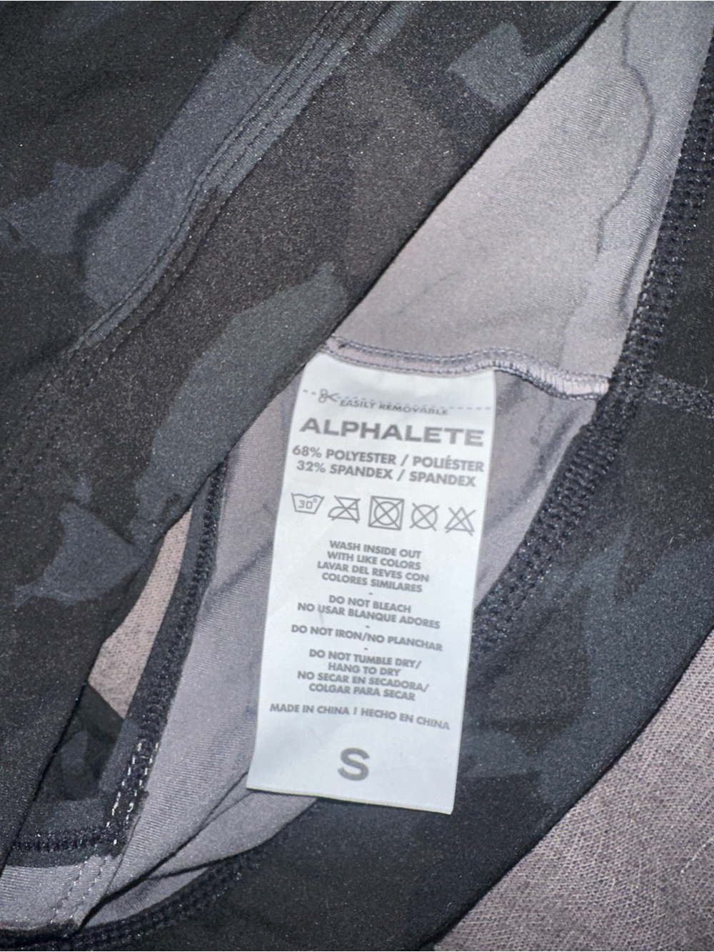 Alphalete Black & Charcoal Camo Leggings